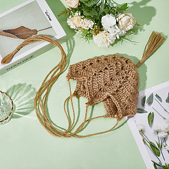 Джутовая веревка плетение цветочные горшки сетчатый карман&nbsp;AJEW-WH20067-079