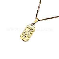 Прямоугольное ожерелье из нержавеющей стали 304 с подвеской в виде сглаза.&nbsp;FS-WGC1FE7-02