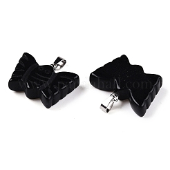 Подвески-бабочки из натурального обсидиана&nbsp;G-N342-01A