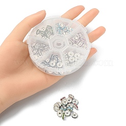 120шт 6 цвета железные плоские круглые наборы бусин&nbsp;RB-YW0001-06