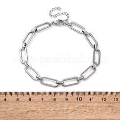 Браслеты из нержавеющей стали 304 с цепочками-скрепками для мужчин и женщин BJEW-D042-32P