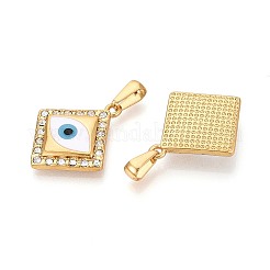 Подвески из нержавеющей стали 304 со стразами и эмалью&nbsp;STAS-T072-84A-G