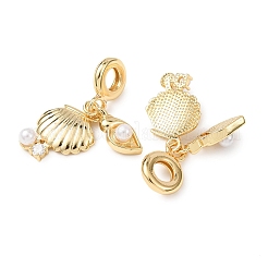Anhänger aus ozeanmessingfarbenem Pavé mit klaren Zirkonia im europäischen Stil&nbsp;LS-KK-H278-05G