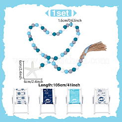 4 шт. 4-цветный пляжный стул из дерева и ткани&nbsp;DIY-ME0002-54