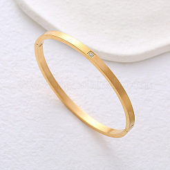 Простые браслеты из нержавеющей стали с микропаве из кубических цирконий&nbsp;GW1668-2