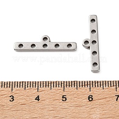 304ステンレスシャンデリア部品リンク  5ループ長方形  変色なし  ステンレス鋼色  6.5x25x1.5mm  穴：1.6mm&nbsp;STAS-Z201-01P-03