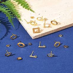 16 шт. 4 стиля фурнитуры для сережек-гвоздиков из нержавеющей стали 304 STAS-FS0001-83G