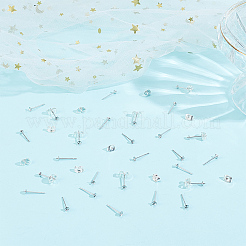 40 шт. 925 шт. для сережек-гвоздиков из стерлингового серебра&nbsp;STER-DC0001-03