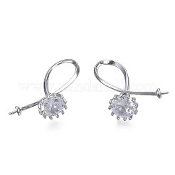 Латунная микропаве из прозрачного кубического циркония KK-N216-353