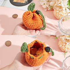 1 шт. шерстяные кошельки крючком цвета мандарина AJEW-NB0005-93