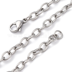 201 ожерелье из нержавеющей стали с цепочкой&nbsp;NJEW-Q013-12C-P