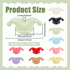 40 Stück 10 Farben Backfarbe undurchsichtige Acrylperlen&nbsp;TACR-PH0002-03