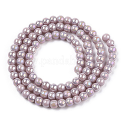 Гальванические непрозрачные стеклянные бусины GLAA-T032-P4mm-AB07