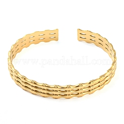 Браслеты-манжеты открытого типа из нержавеющей стали 304&nbsp;BJEW-K230-01G-06