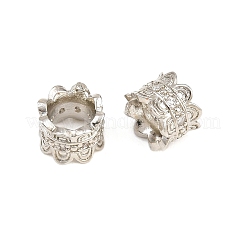 Laiton micro pave zircon cubique transparent perles européennes&nbsp;CU-CBA6A75-17P