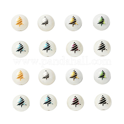 80шт 8 цвета рождественские непрозрачные стеклянные бусины&nbsp;EGLA-YW0001-03