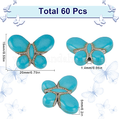 60шт синтетические бирюзовые бусины G-SC0002-95