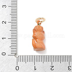 真鍮製エナメルペンダント  ゴールドカラー  キツネのチャーム  18x10x7.5mm  穴：4mm&nbsp;LS-KK-CBAE20A-01B-G