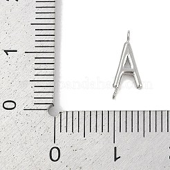 304ステンレススチールレターコネクタチャーム  ステンレス鋼色  文字a  12x5x2mm  穴：1.2mm&nbsp;STAS-M108-01P-01