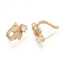 Латунный микропаве кубический цирконий кольцо серьги фурнитура&nbsp;KK-N261-34G