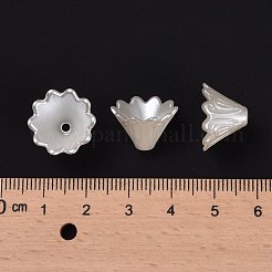 Multi-Blütenblatt Blume abs Kunststoff Imitation Perle Perlenkappen&nbsp;X-OACR-R016-25