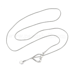 Ожерелья с подвесками из нержавеющей стали 304 с микропаве из кубического циркония NJEW-D343-05P