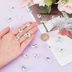 24шт 2 стильные стеклянные подвески со стразами&nbsp;GLAA-OC0001-27