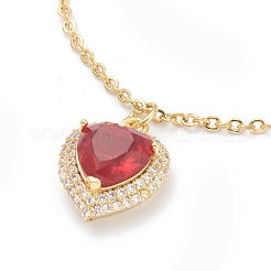 Collana con pendente in ottone con zirconia cubica&nbsp;NJEW-F281-07