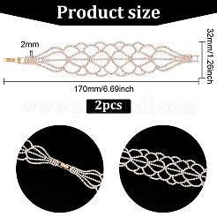 2 braccialetto a maglie a goccia con strass di cristallo&nbsp;BJEW-FG0001-01B