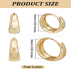 2 пара латунных серег-колец 2 стилей&nbsp;EJEW-LP0001-58G