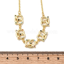 Collane con ciondolo a nodo in ottone micro pavé di zirconi cubici&nbsp;NJEW-B157-08G-02
