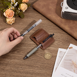 1 шт. портативный держатель для ручек из искусственной кожи с защитой от потери&nbsp;AJEW-MA0001-12A