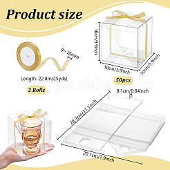 50 шт. складные прозрачные пластиковые подарочные упаковочные коробки&nbsp;CON-PH0003-30