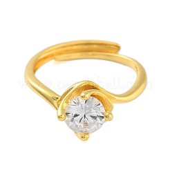 Регулируемые кольца из прозрачного циркония&nbsp;RJEW-L120-018G-06