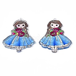 Прозрачные печатные акриловые большие подвески OACR-N133-015