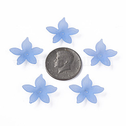 透明なアクリルビーズ  艶消し  花  コーンフラワーブルー  26x27x6mm  穴：1.8mm  約980個/500g&nbsp;MACR-S373-127-D04