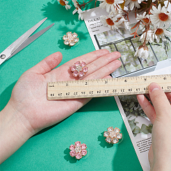 4 шт. 2-х цветные запонки из сплава со стразами HJEW-NB00219