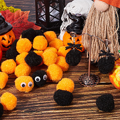 100 Stück 2 Farben Halloween DIY Puppe Handwerk Pom Pom Garn Pom Pom Bälle&nbsp;AJEW-SC0003-18
