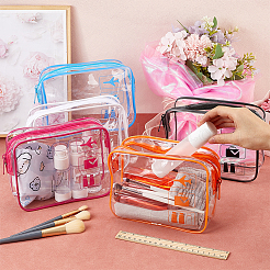 5 шт. 5-х цветные прозрачные ПВХ пластиковые косметички ABAG-GF0001-32