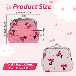 4 pz 2 colori panno in polvere glitterata con portafogli in lega con chiusura a bacio&nbsp;ABAG-CN0001-73