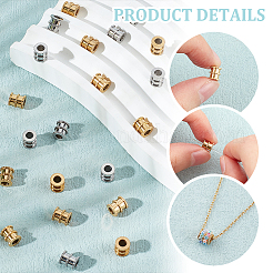 60 шт. 2-х цветные бусины из нержавеющей стали 201 STAS-UN0052-07