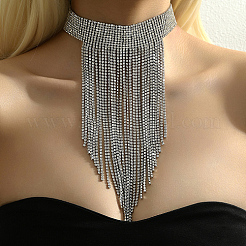 Эффектное колье с кисточками и железными цепями VW0676-2