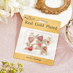 6 шт. 6 стиля латунных эмалевых подвесок&nbsp;KK-BBC0019-85