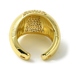 Открытые манжеты из латуни с микропаве кубический цирконий RJEW-K256-36G