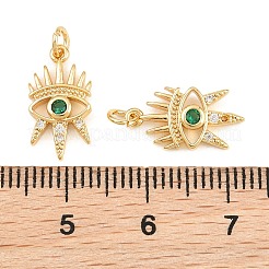Breloques en laiton avec zircone cubique de micro pave&nbsp;KK-Q085-05C-G