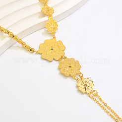 Braccialetti vintage da donna con catena a maglie e anello a forma di fiore cavo a un petalo in ottone intagliato.&nbsp;FB4811-1