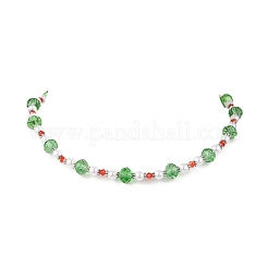 Colliers de perles rondes à facettes en verre et en plastique ABS blanc&nbsp;NJEW-JN05464-02
