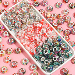 100шт смола с полимерной глиной внутри европейские бусины&nbsp;RESI-PA0001-14B