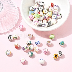 50шт 10 цвета фарфоровые бусины ручной работы&nbsp;PORC-YW0001-57