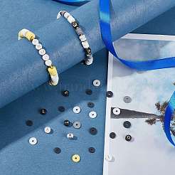 Flache runde handgemachte Fimo Perlen&nbsp;CLAY-AR0001-21